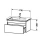 Duravit DuraStyle - Meuble sous lavabo Compact 398x730x368 mm, 1 tiroir, blanc brillant DS639902222 Duravit DuraStyle - Meuble sous lavabo Compact 398x730x368 mm, 1 tiroir, blanc brillant DS639902222