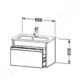Duravit Ketho - Meuble sous lavabo Compact 410x600x385 mm, 1 tiroir, blanc brillant KT642202222