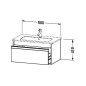 Duravit Ketho - Meuble sous lavabo 410x800x475 mm, 1 tiroir, blanc brillant KT641902222