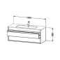 Duravit Ketho - Meuble sous lavabo 480x1200x475 mm, deux tiroirs, blanc brillant KT643102222 Duravit Ketho - Meuble sous lavabo 480x1200x475 mm, deux tiroirs, blanc brillant KT643102222