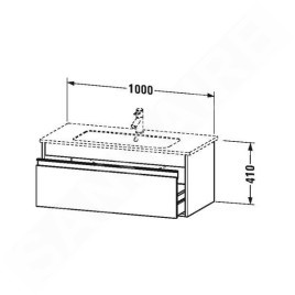 Duravit Ketho - Meuble sous lavabo 410x1000x475 mm, 1 tiroir, blanc brillant KT642002222
