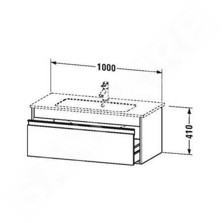 Duravit Ketho - Meuble sous lavabo 410x1000x475 mm, 1 tiroir, blanc brillant KT642002222