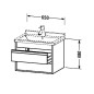 Duravit Ketho - Meuble sous lavabo 480x650x455 mm, 2 tiroirs, blanc brillant KT664302222 Duravit Ketho - Meuble sous lavabo 480x650x455 mm, 2 tiroirs, blanc brillant KT664302222