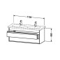 Duravit Ketho - Meuble sous lavabo 480x1150x455 mm, 2 tiroirs, blanc brillant KT664902222 Duravit Ketho - Meuble sous lavabo 480x1150x455 mm, 2 tiroirs, blanc brillant KT664902222