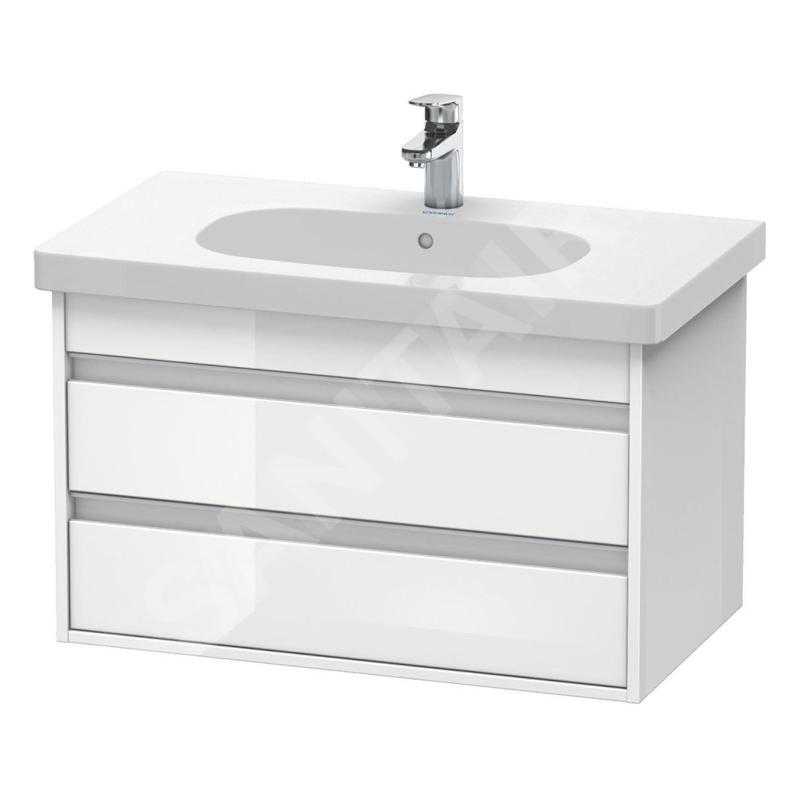 Duravit Ketho - Meuble sous lavabo 480x800x455 mm, 2 tiroirs, blanc brillant KT664702222