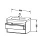 Duravit Ketho - Meuble sous lavabo 480x800x455 mm, 2 tiroirs, blanc brillant KT664702222
