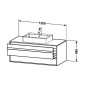 Duravit Ketho - Meuble sous lavabo 496x1200x550 mm, 2 tiroirs, blanc brillant KT665602222 Duravit Ketho - Meuble sous lavabo 496x1200x550 mm, 2 tiroirs, blanc brillant KT665602222