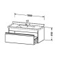 Duravit Ketho - Meuble sous lavabo 410x1000x455 mm, 1 tiroir, blanc brillant KT666502222 Duravit Ketho - Meuble sous lavabo 410x1000x455 mm, 1 tiroir, blanc brillant KT666502222