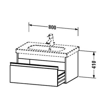 Duravit Ketho - Meuble sous lavabo 410x800x455 mm, 1 tiroir, blanc brillant KT666702222