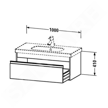 Duravit Ketho - Meuble sous lavabo 410x1000x455 mm, 1 tiroir, blanc brillant KT666802222