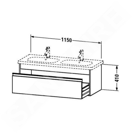 Duravit Ketho - Meuble sous lavabo 410x1150x455 mm, 1 tiroir, blanc brillant KT666902222