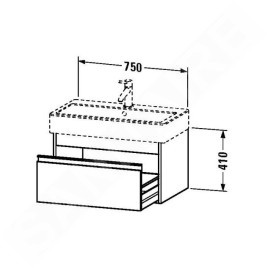 Duravit Ketho - Meuble-vasque, 410x750x440 mm, 1 tiroir, blanc brillant KT668702222