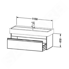 Duravit Ketho - Meuble-vasque, 410x1150x440 mm, 1 tiroir, blanc brillant KT668902222