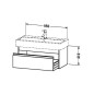 Duravit Ketho - Meuble-vasque, 410x950x440 mm, 1 tiroir, blanc brillant KT668802222 Duravit Ketho - Meuble-vasque, 410x950x440 mm, 1 tiroir, blanc brillant KT668802222