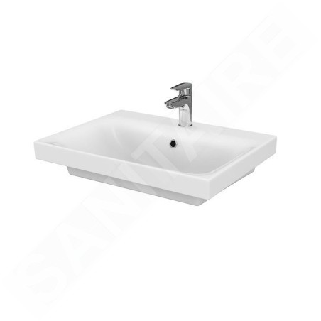 Cersanit Moduo - Lavabo 60x45 cm, avec trop-plein, trou pour robinetterie, blanc K116-011