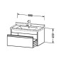 Duravit Ketho - Meuble sous lavabo 410x800x455 mm, 1 tiroir, blanc brillant KT666402222 Duravit Ketho - Meuble sous lavabo 410x800x455 mm, 1 tiroir, blanc brillant KT666402222