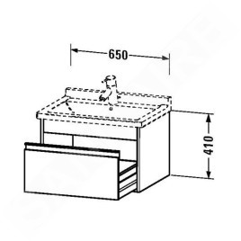 Duravit Ketho - Meuble sous lavabo 410x650x455 mm, 1 tiroir, blanc brillant KT666302222