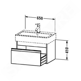 Duravit Ketho - Meuble-vasque, 410x650x440 mm, 1 tiroir, blanc brillant KT668402222