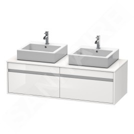 Duravit Ketho - Meuble sous lavabo 426x1400x550 mm, 2 tiroirs, blanc brillant KT6697B2222