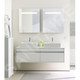 Duravit Ketho - Meuble sous lavabo 426x1400x550 mm, 2 tiroirs, blanc brillant KT6697B2222