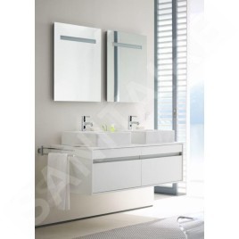 Duravit Ketho - Meuble sous lavabo 426x1400x550 mm, 2 tiroirs, blanc brillant KT6697B2222