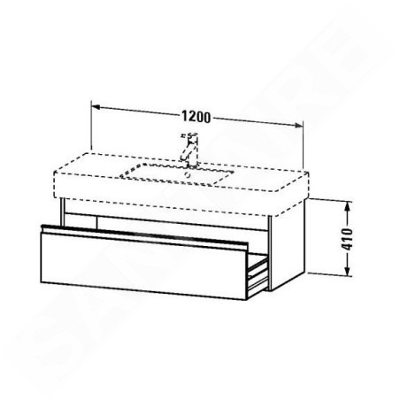Duravit Ketho - Meuble sous lavabo 410x1200x455 mm, 1 tiroir, blanc brillant KT669202222