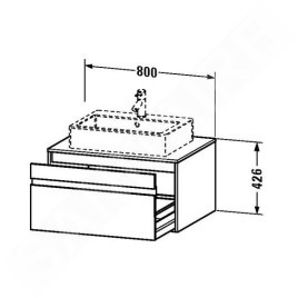 Duravit Ketho - Meuble sous lavabo 426x800x550 mm, 1 tiroir, blanc brillant KT669402222