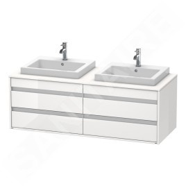 Duravit Ketho - Meuble sous lavabo 496x1400x550 mm, 4 tiroirs, blanc brillant KT6757B2222
