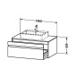 Duravit Ketho - Meuble sous lavabo 426x1000x550 mm, 1 tiroir, blanc brillant KT669502222 Duravit Ketho - Meuble sous lavabo 426x1000x550 mm, 1 tiroir, blanc brillant KT669502222
