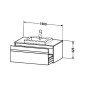 Duravit Ketho - Meuble sous lavabo 426x1000x550 mm, 1 tiroir, blanc brillant KT679502222