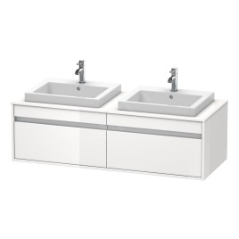 Duravit Ketho - Meuble sous lavabo 426x1400x550 mm, 2 tiroirs, blanc brillant KT6797B2222