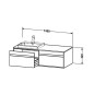 Duravit Ketho - Meuble sous lavabo 426x1400x550 mm, 2 tiroirs, blanc brillant KT6797B2222 Duravit Ketho - Meuble sous lavabo 426x1400x550 mm, 2 tiroirs, blanc brillant KT6797B2222
