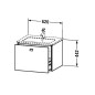 Duravit Brioso - Meuble sous lavabo 442x620x479 mm, 1 tiroir, blanc brillant BR400102222