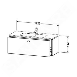 Duravit Brioso - Meuble sous lavabo 442x1220x479 mm, 1 tiroir, blanc brillant BR400402222