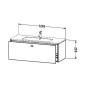 Duravit Brioso - Meuble sous lavabo 442x1220x479 mm, 1 tiroir, blanc brillant BR400402222 Duravit Brioso - Meuble sous lavabo 442x1220x479 mm, 1 tiroir, blanc brillant BR400402222
