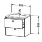 Duravit Brioso - Meuble sous lavabo 553x620x479 mm, 2 tiroirs, blanc brillant BR410102222 Duravit Brioso - Meuble sous lavabo 553x620x479 mm, 2 tiroirs, blanc brillant BR410102222