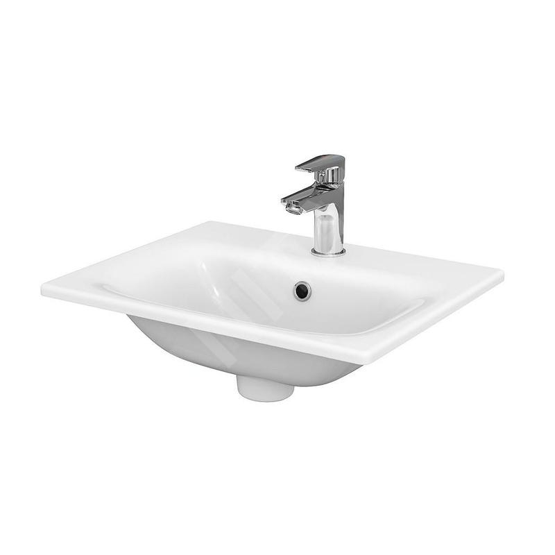 Cersanit Moduo - Lavabo pour meuble 50x40 cm, avec trop-plein, trou pour robinetterie, blanc K116-042 Cersanit Moduo - Lavabo pour meuble 50x40 cm, avec trop-plein, trou pour robinetterie, blanc K116-042
