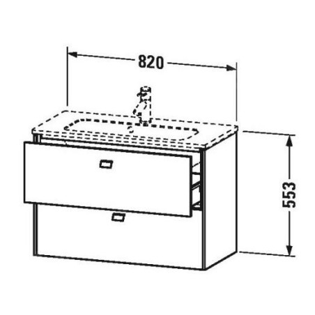 Duravit Brioso - Meuble sous lavabo Compact, 553x820x389 mm, 2 tiroirs, blanc brillant BR411102222