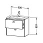 Duravit Brioso - Meuble sous lavabo Compact, 553x620x389 mm, 2 tiroirs, blanc brillant BR411002222 Duravit Brioso - Meuble sous lavabo Compact, 553x620x389 mm, 2 tiroirs, blanc brillant BR411002222