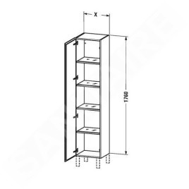 Duravit L-Cube - Armoire 1760x400x363 mm, gauche, blanc brillant LC1180L2222