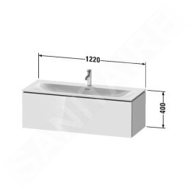 Duravit L-Cube - Meuble sous lavabo 400x1220x481 mm, 1 tiroir, blanc brillant LC613902222