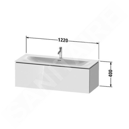 Duravit L-Cube - Meuble sous lavabo 400x1220x481 mm, 1 tiroir, blanc brillant LC613902222