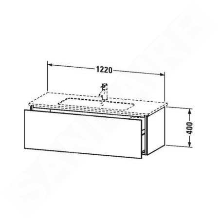 Duravit L-Cube - Meuble sous lavabo 400x1220x481 mm, 1 tiroir, blanc brillant LC614302222