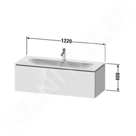 Duravit L-Cube - Meuble sous lavabo 400x1020x481 mm, 1 tiroir, blanc brillant LC613802222