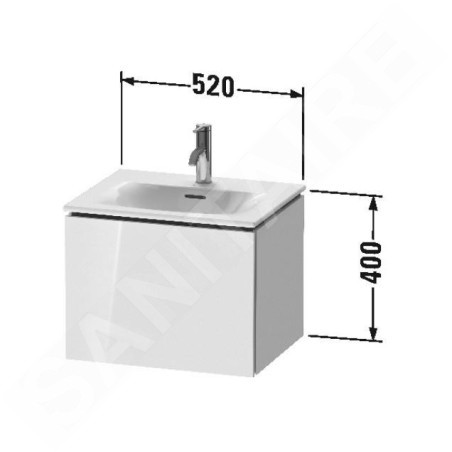Duravit L-Cube - Meuble sous lavabo 400x520x421 mm, 1 tiroir, blanc brillant LC613402222
