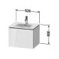Duravit L-Cube - Meuble sous lavabo 400x520x421 mm, 1 tiroir, blanc brillant LC613402222 Duravit L-Cube - Meuble sous lavabo 400x520x421 mm, 1 tiroir, blanc brillant LC613402222