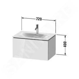 Duravit L-Cube - Meuble sous lavabo 400x720x481 mm, 1 tiroir, blanc brillant LC613602222
