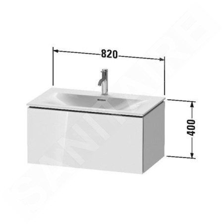 Duravit L-Cube - Meuble sous lavabo 400x820x481 mm, 1 tiroir, blanc brillant LC613702222