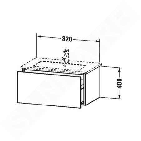 Duravit L-Cube - Meuble sous lavabo 400x820x481 mm, 1 tiroir, blanc brillant LC614102222