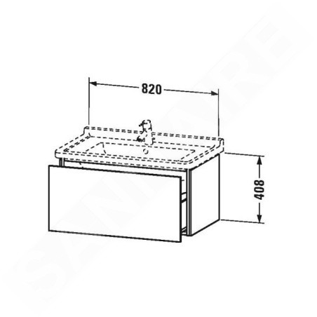 Duravit L-Cube - Meuble sous lavabo 408x1020x469 mm, 1 tiroir, blanc brillant LC616602222